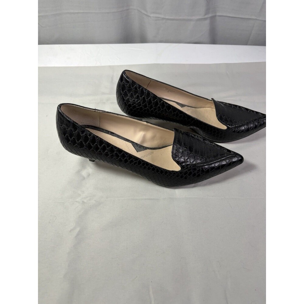 Adrienne Vittadini Womens Black Animal Print Dress Shoes Size US 8.5M 1.5 Heel - Picture 3 of 11